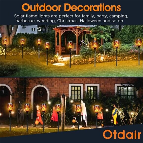 96 LED Solar Lights Outdoor Upgraded 6 Pack, 43" Tall & Super Larger Size - Picture 5 of 7